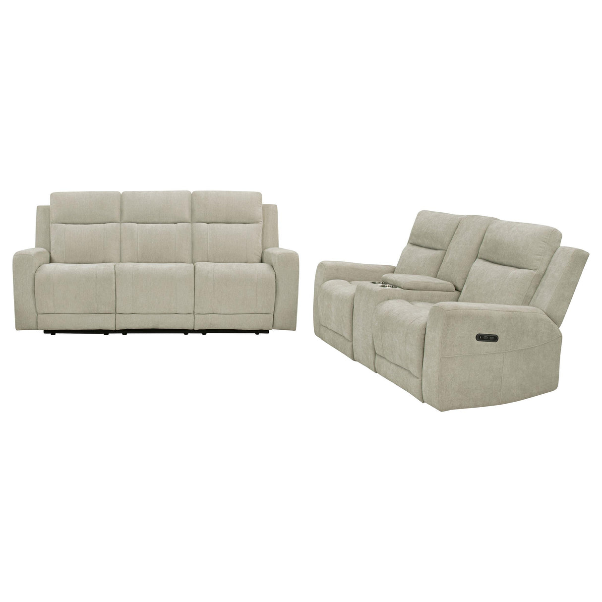 Kennett Ivory 2-Piece Chenille Power Reclining Living Room Set from Coaster - Luna Furniture