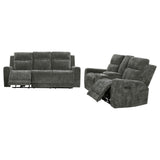 Kennett Dark Gray 3-Piece Chenille Power Reclining Living Room Set from Coaster - Luna Furniture