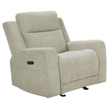 Kennett Ivory Chenille Upholstered Power Recliner Chair from Coaster - Luna Furniture
