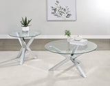 Kenzie Chrome 2-Piece Round Coffee and End Table Set from Coaster - Luna Furniture