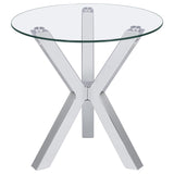 Kenzie Chrome 2-Piece Round Coffee and End Table Set from Coaster - Luna Furniture