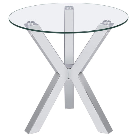 Kenzie Chrome 2-Piece Round Coffee and End Table Set from Coaster - Luna Furniture
