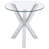 Kenzie Chrome 3-Piece Round Coffee and End Table Set from Coaster - Luna Furniture