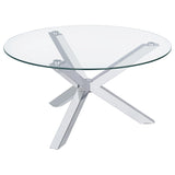 Kenzie Chrome 3-Piece Round Coffee and End Table Set from Coaster - Luna Furniture