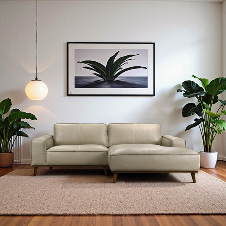 Kerrville Beige Leather Right Sectional Sofa from Midinmod - Luna Furniture