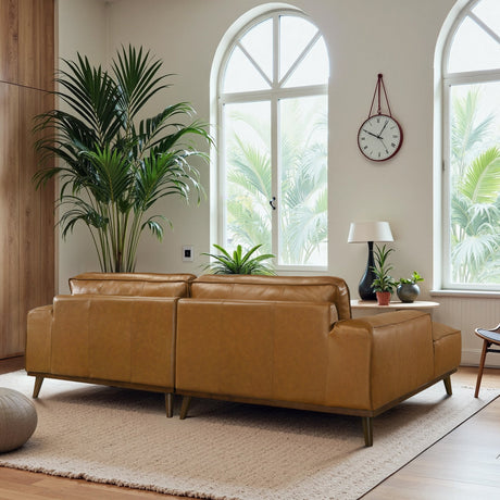 Kerrville Tan Leather Left Sectional Sofa from Midinmod - Luna Furniture