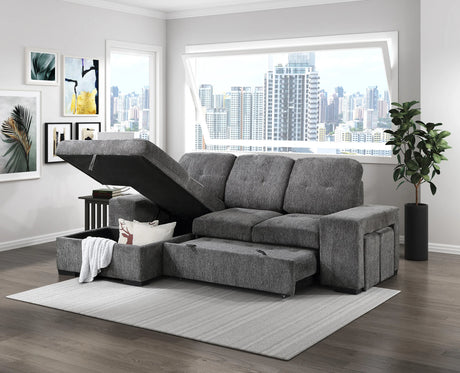 Kevin Gray Sectional With Pull-Out Bed from Happy Homes - Luna Furniture