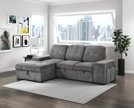 Kevin Gray Sectional With Pull-Out Bed from Happy Homes - Luna Furniture