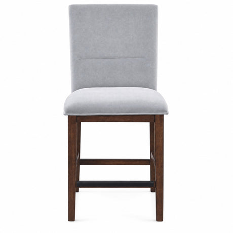 Zen Gray Velvet 24″ Counter Chair, Set of 2 from Steve Silver - Luna Furniture