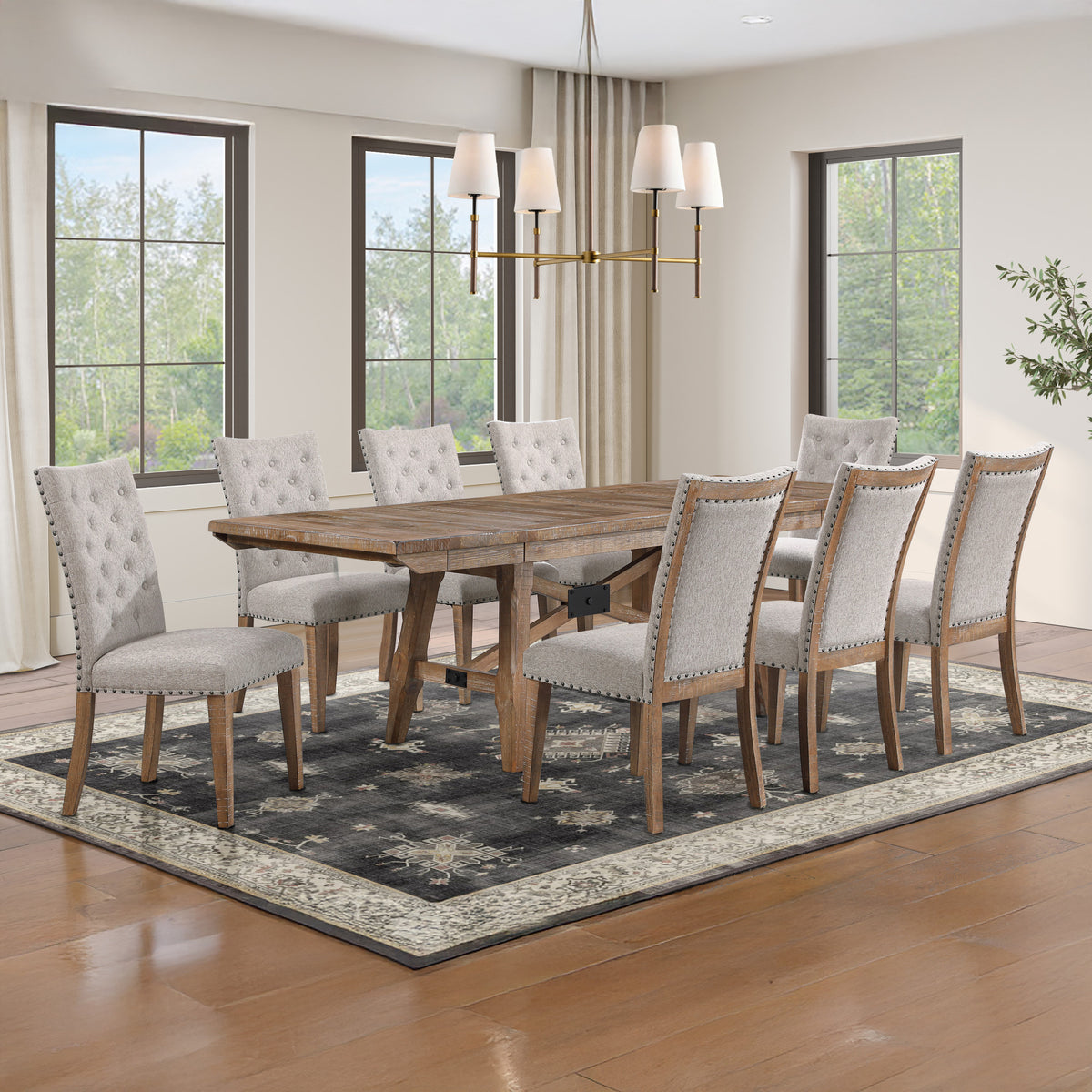 Riverdale Brown 9-Piece Dining Set from Steve Silver - Luna Furniture