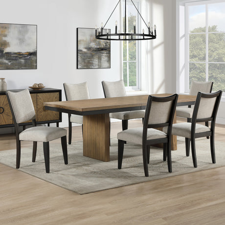 Roatan Black/Oatmeal Upholstered Side Chair, Set of 2 from Steve Silver - Luna Furniture