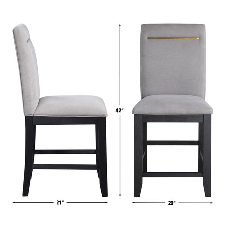 Yves Charcoal/Gray Upholstered 24″ Counter Stool, Set of 2 from Steve Silver - Luna Furniture