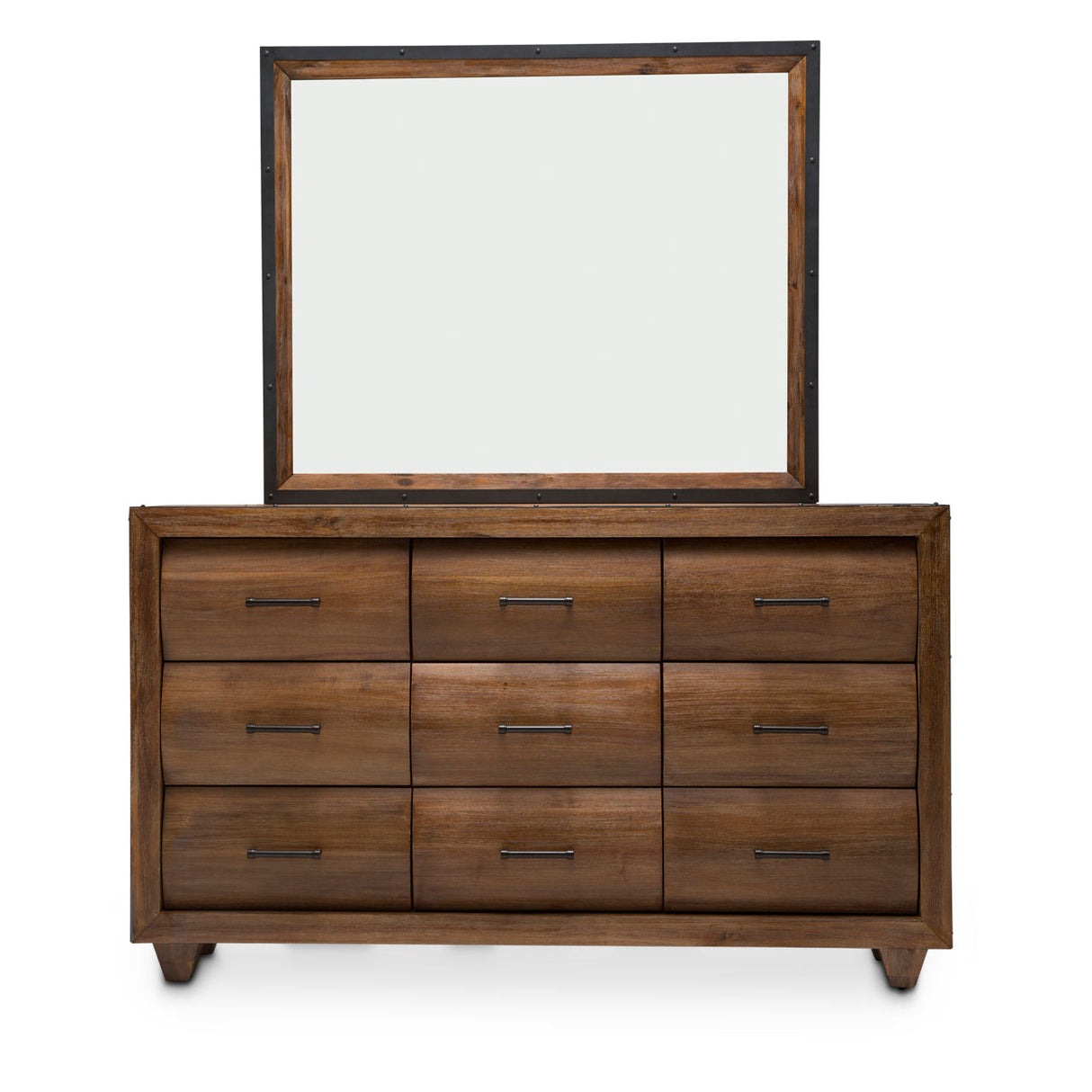 Brooklyn Walk Burnt Umber Dresser With Mirror from Michael Amini - Luna Furniture