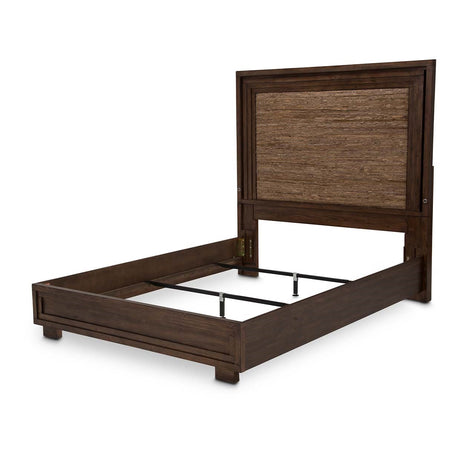 Carrollton Rustic Ranch Queen Panel Bed W/fabric Insert (3 Pc) from Michael Amini - Luna Furniture