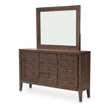 Carrollton Rustic Ranch Sideboard With Mirror from Michael Amini - Luna Furniture