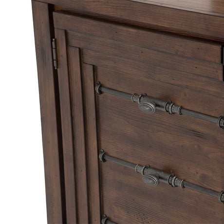 Carrollton Rustic Ranch Sideboard With Mirror from Michael Amini - Luna Furniture