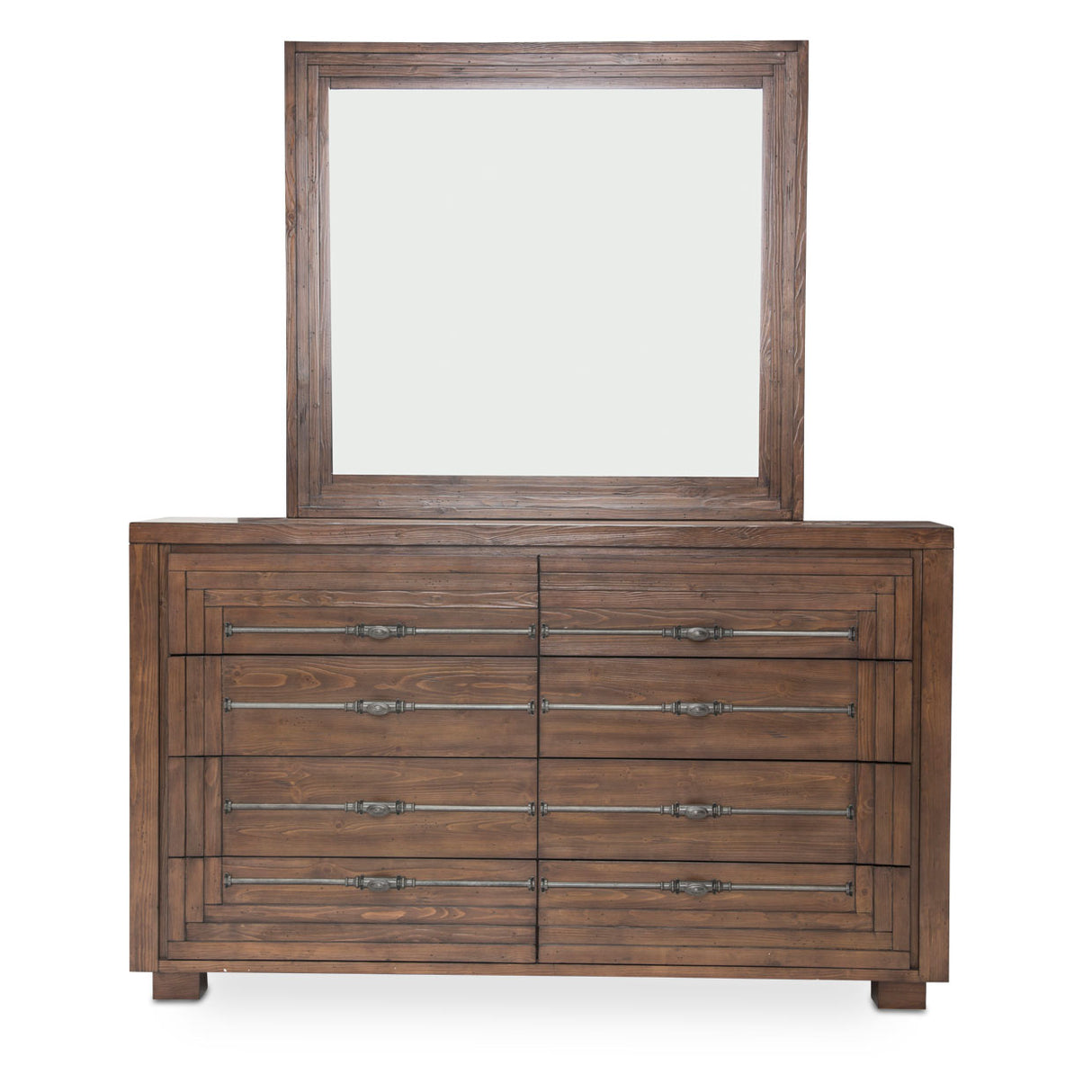 Carrollton Rustic Ranch Dresser With Mirror from Michael Amini - Luna Furniture