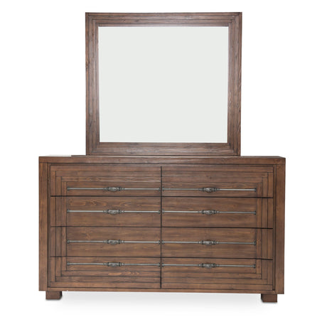 Carrollton Rustic Ranch Dresser With Mirror from Michael Amini - Luna Furniture