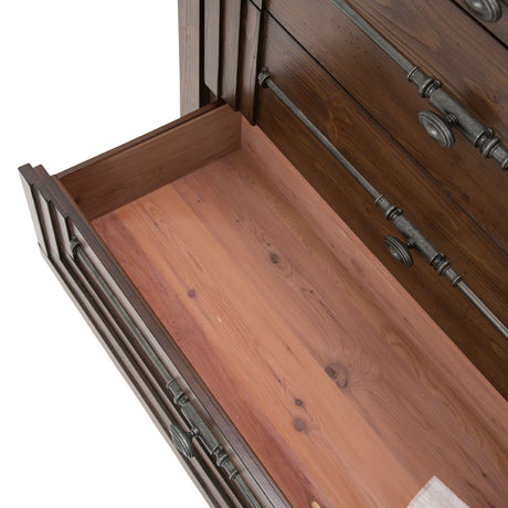 Carrollton Rustic Ranch Dresser With Mirror from Michael Amini - Luna Furniture