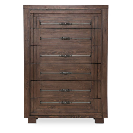 Carrollton Rustic Ranch 6-drawer Vertical Chest from Michael Amini - Luna Furniture