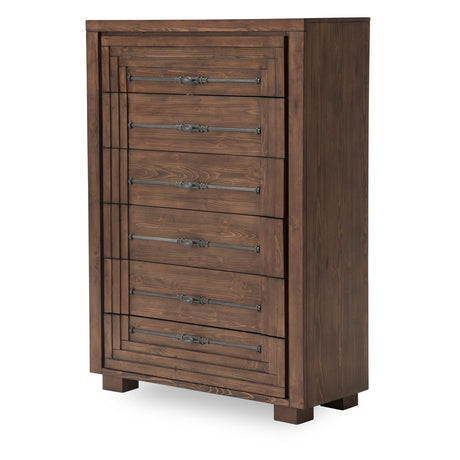 Carrollton Rustic Ranch 6-drawer Vertical Chest from Michael Amini - Luna Furniture