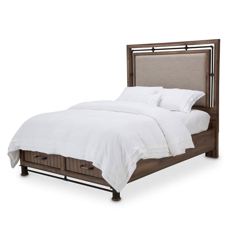 Crossings Reclaimed Barn Eastern King Panel Bed W/ Drawers from Michael Amini - Luna Furniture