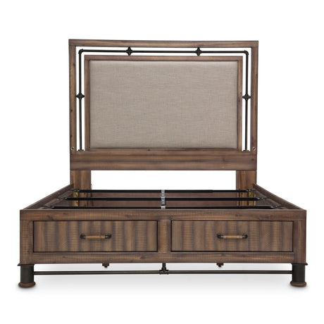Crossings Reclaimed Barn Eastern King Panel Bed W/ Drawers from Michael Amini - Luna Furniture