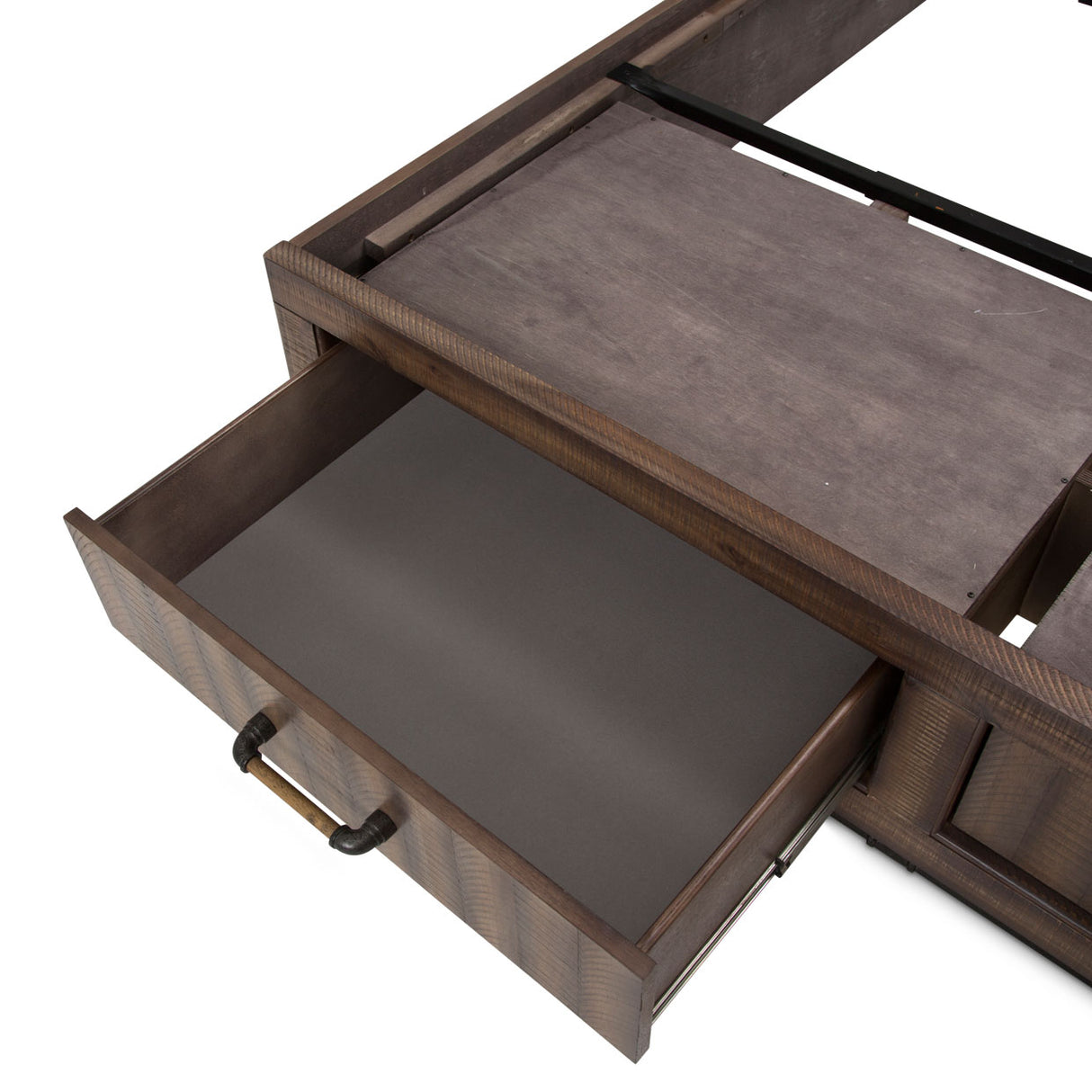 Crossings Reclaimed Barn Eastern King Panel Bed W/ Drawers from Michael Amini - Luna Furniture