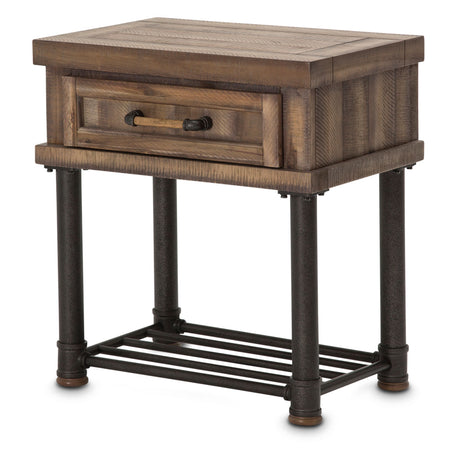 Crossings Reclaimed Barn Side Table W/ Drawer from Michael Amini - Luna Furniture