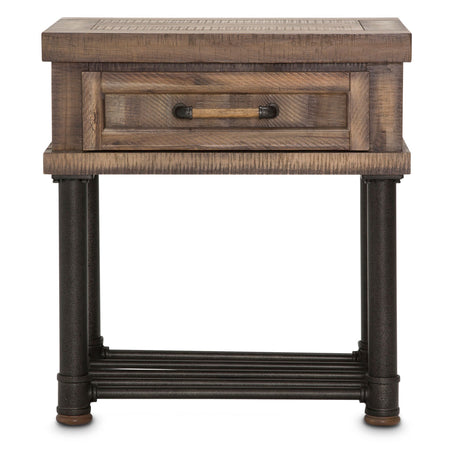 Crossings Reclaimed Barn Side Table W/ Drawer from Michael Amini - Luna Furniture