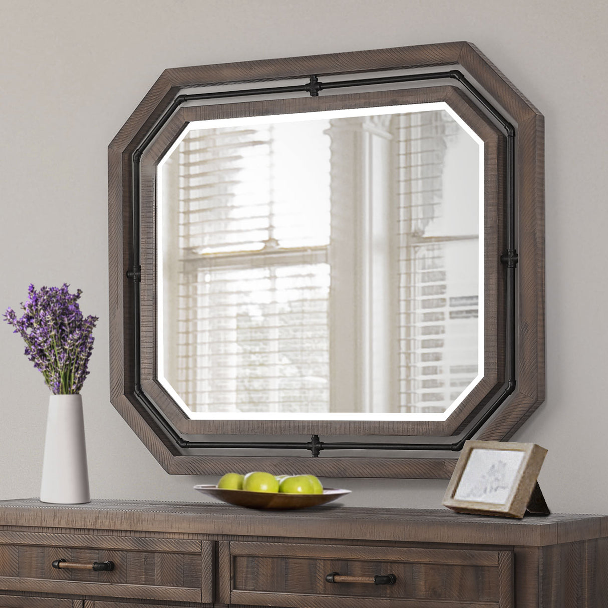 Crossings Reclaimed Barn Wall Mirror from Michael Amini - Luna Furniture