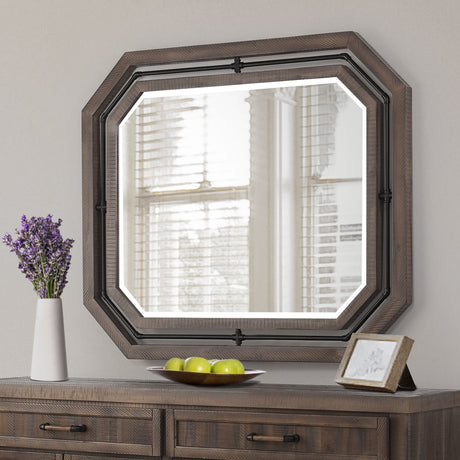 Crossings Reclaimed Barn Wall Mirror from Michael Amini - Luna Furniture
