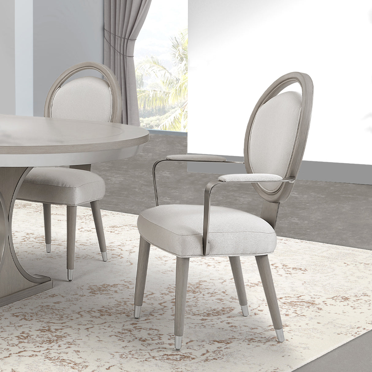 Eclipse Moonlight Dining Arm Chair from Michael Amini - Luna Furniture