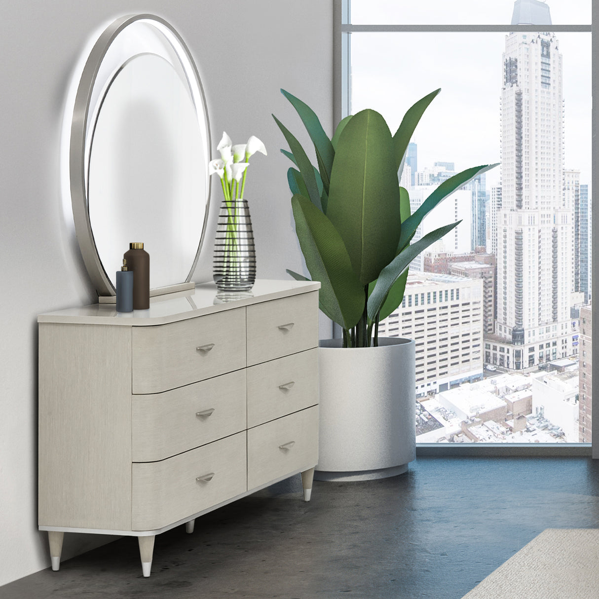 Eclipse Moonlight Dresser from Michael Amini - Luna Furniture