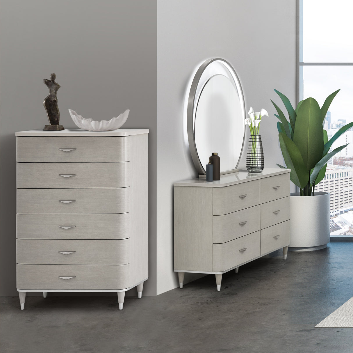 Eclipse Moonlight 6-drawer Vertical Chest from Michael Amini - Luna Furniture