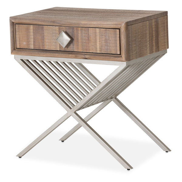 Hudson Ferry Driftwood Side Table With Drawer