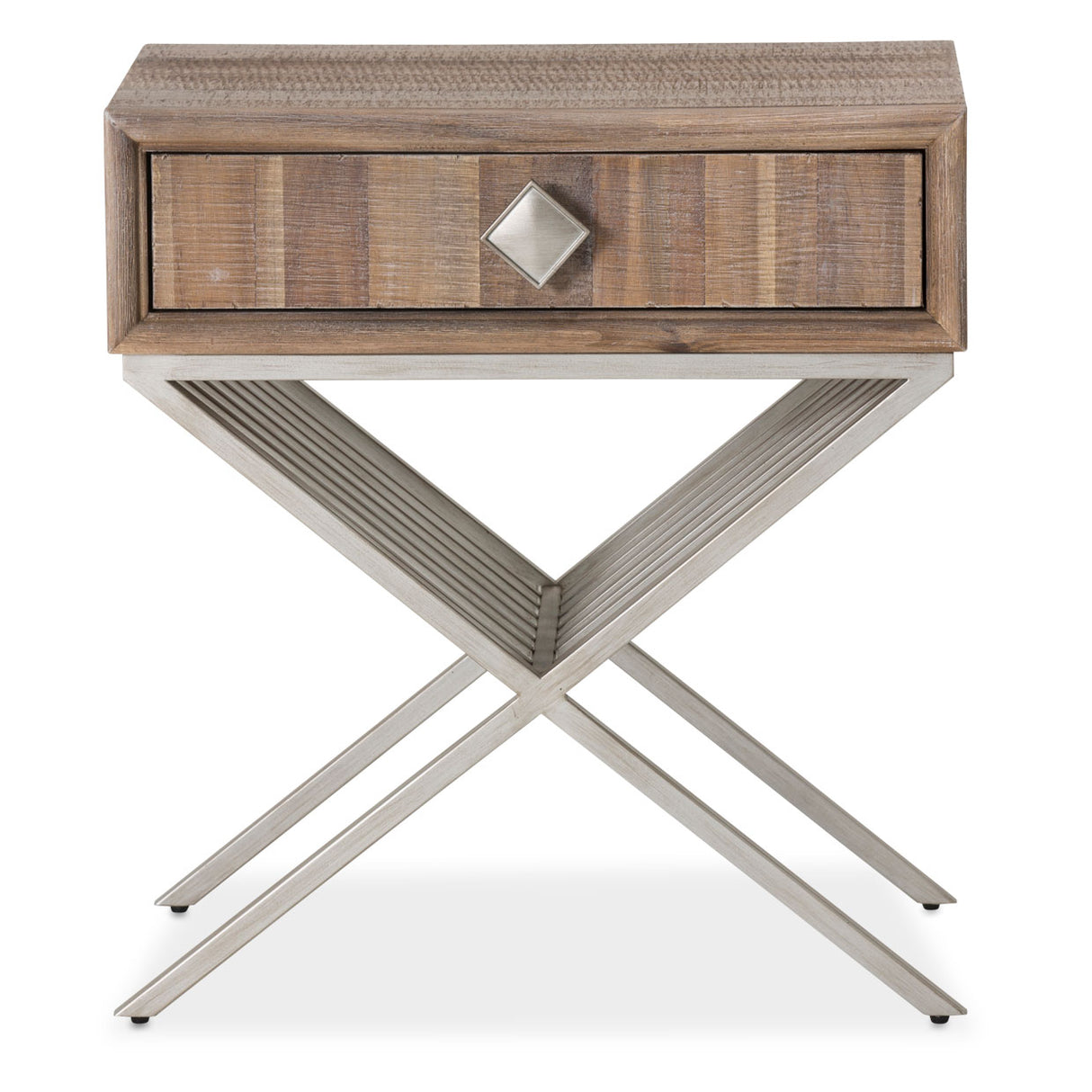 Hudson Ferry Driftwood Side Table With Drawer from Michael Amini - Luna Furniture