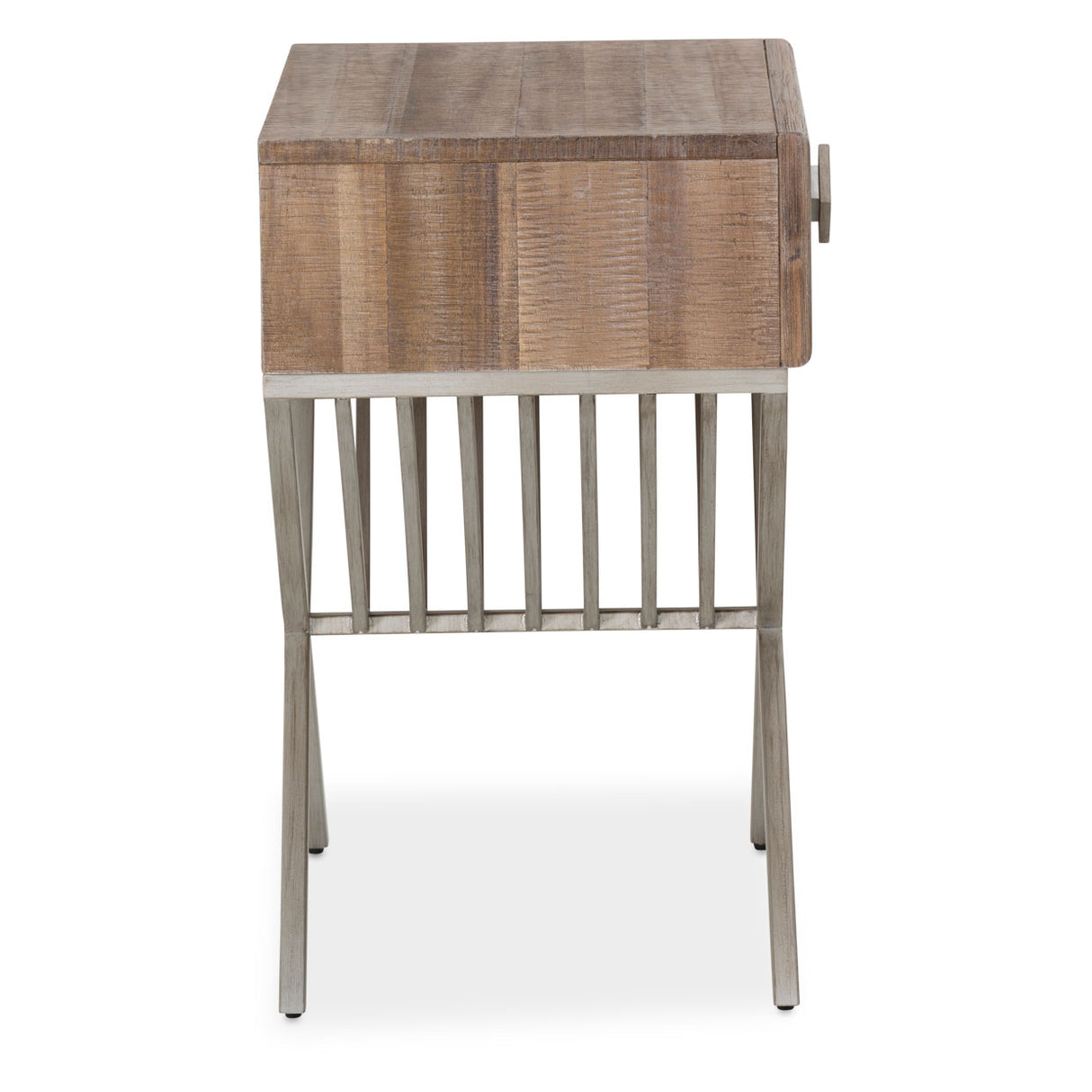 Hudson Ferry Driftwood Side Table With Drawer from Michael Amini - Luna Furniture
