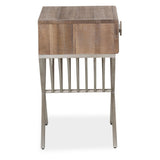 Hudson Ferry Driftwood Side Table With Drawer from Michael Amini - Luna Furniture