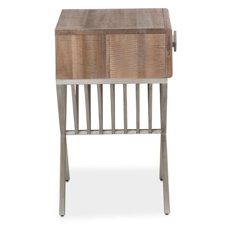 Hudson Ferry Driftwood Side Table With Drawer from Michael Amini - Luna Furniture