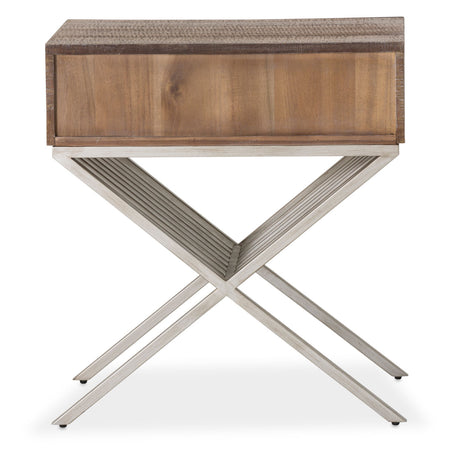 Hudson Ferry Driftwood Side Table With Drawer from Michael Amini - Luna Furniture