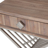 Hudson Ferry Driftwood Side Table With Drawer from Michael Amini - Luna Furniture