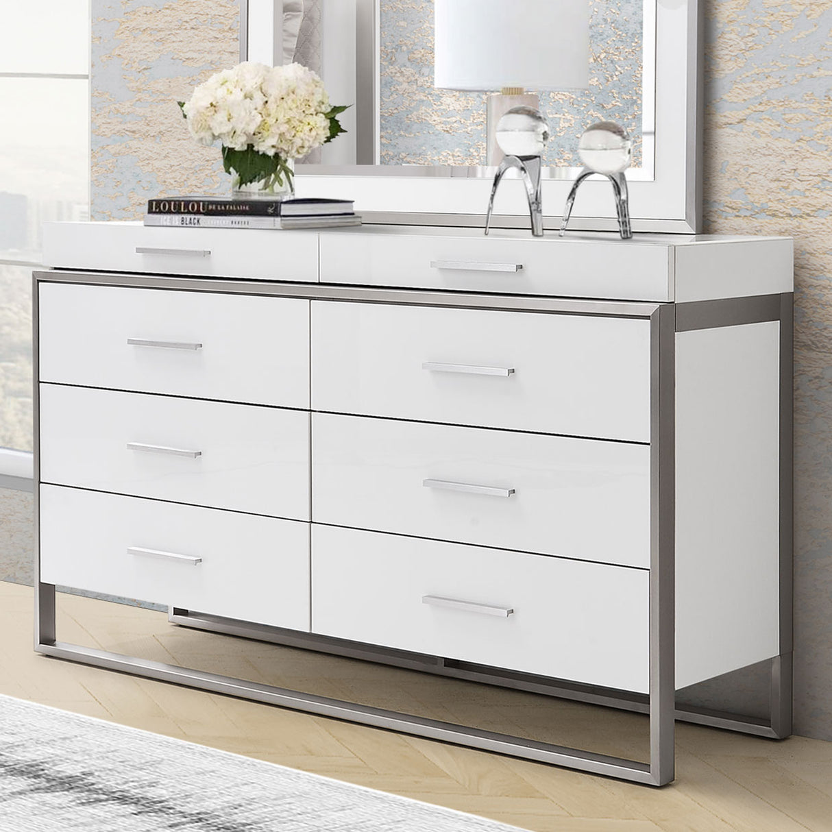 Marquee Cloud White Dresser from Michael Amini - Luna Furniture
