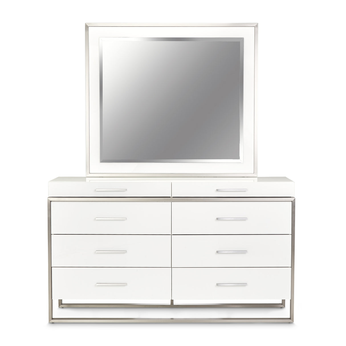 Marquee Cloud White Dresser With Mirror from Michael Amini - Luna Furniture
