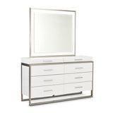 Marquee Cloud White Dresser With Mirror from Michael Amini - Luna Furniture