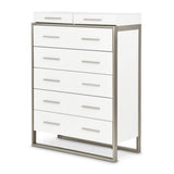 Marquee Cloud White 7-drawer Vertical Chest from Michael Amini - Luna Furniture