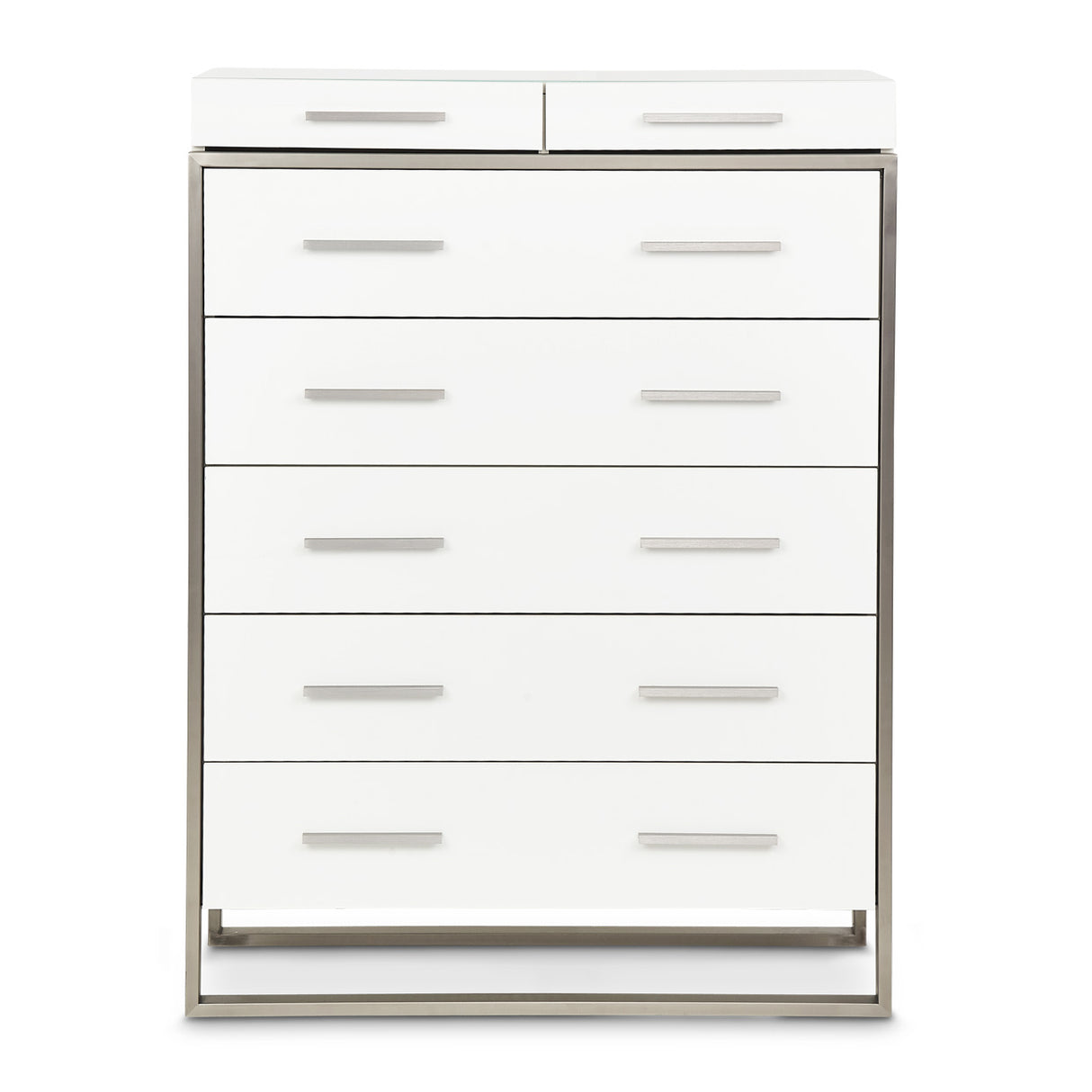 Marquee Cloud White 7-drawer Vertical Chest from Michael Amini - Luna Furniture