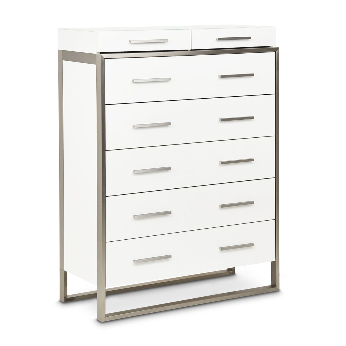 Marquee Cloud White 7-drawer Vertical Chest from Michael Amini - Luna Furniture