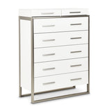 Marquee Cloud White 7-drawer Vertical Chest from Michael Amini - Luna Furniture