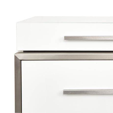 Marquee Cloud White 7-drawer Vertical Chest from Michael Amini - Luna Furniture